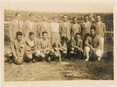1930 World Cup Final Match Real Photograph of Argentinean Team Prior To World Cup Semi-Final